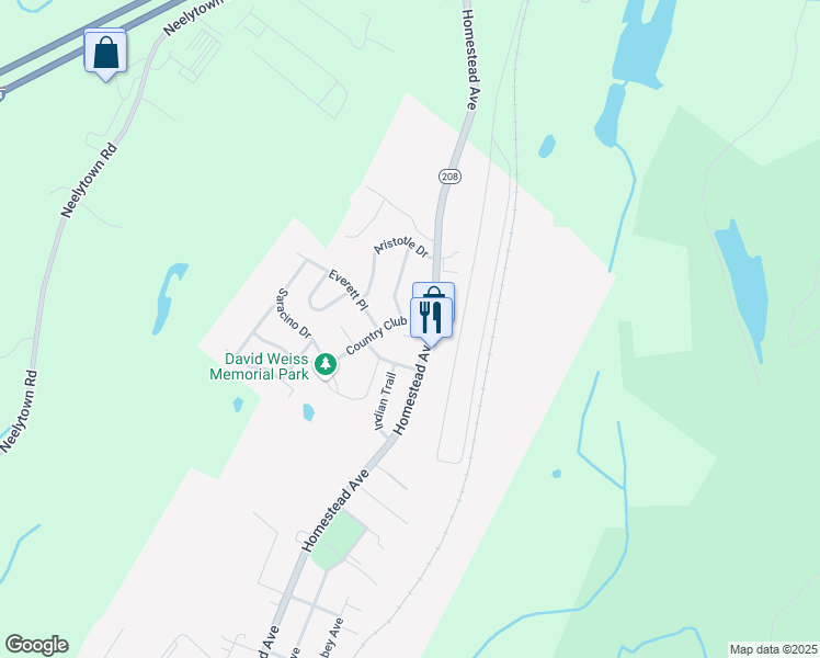 map of restaurants, bars, coffee shops, grocery stores, and more near 105 Country Club Drive in Maybrook