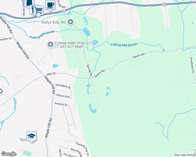 map of restaurants, bars, coffee shops, grocery stores, and more near 137 Salem Road in Prospect