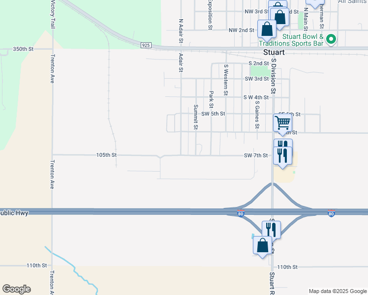 map of restaurants, bars, coffee shops, grocery stores, and more near 52 Southwest 7th Street in Stuart