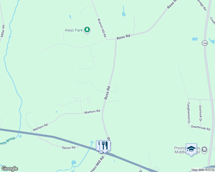 map of restaurants, bars, coffee shops, grocery stores, and more near 53 Ross Road in Preston