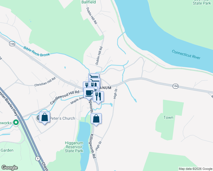 map of restaurants, bars, coffee shops, grocery stores, and more near in Haddam
