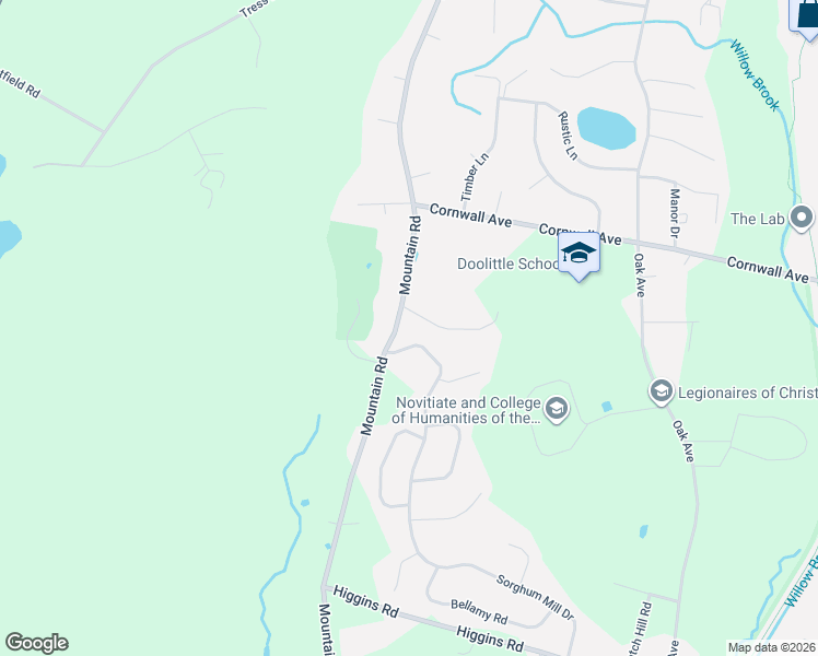 map of restaurants, bars, coffee shops, grocery stores, and more near 23 Sorghum Mill Drive in Cheshire