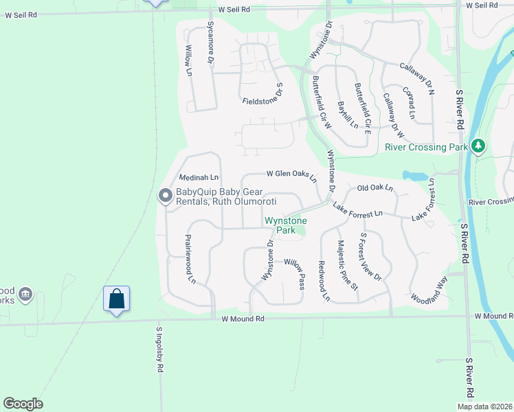 map of restaurants, bars, coffee shops, grocery stores, and more near 25324 Balmoral Drive in Shorewood