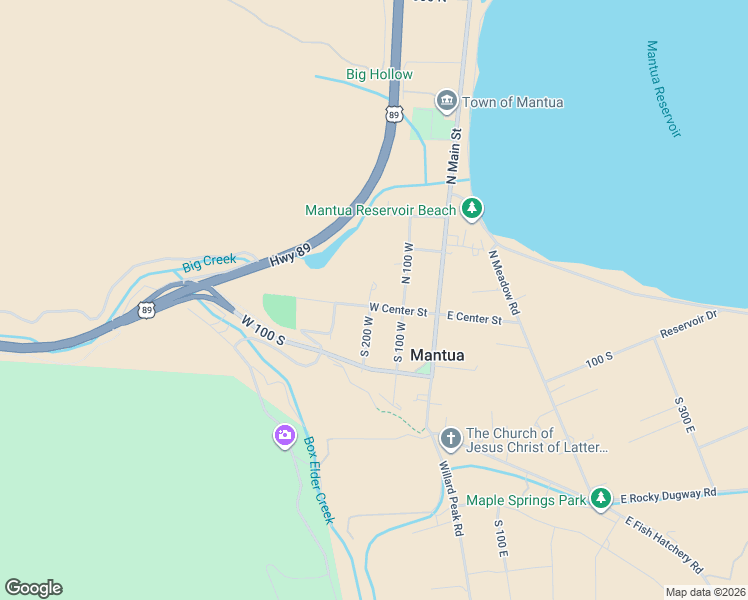 map of restaurants, bars, coffee shops, grocery stores, and more near 200 West Center Street in Mantua