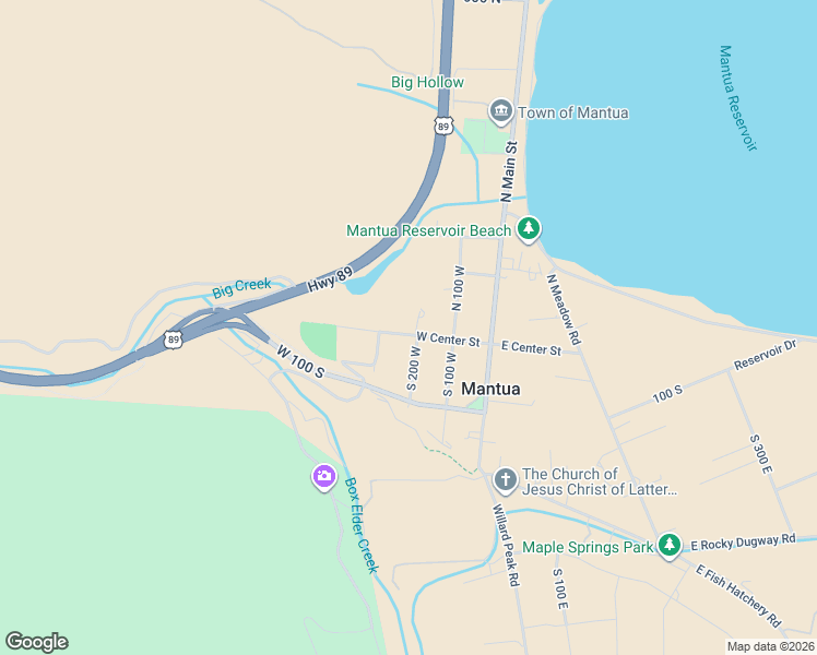 map of restaurants, bars, coffee shops, grocery stores, and more near 200 West Center Street in Mantua