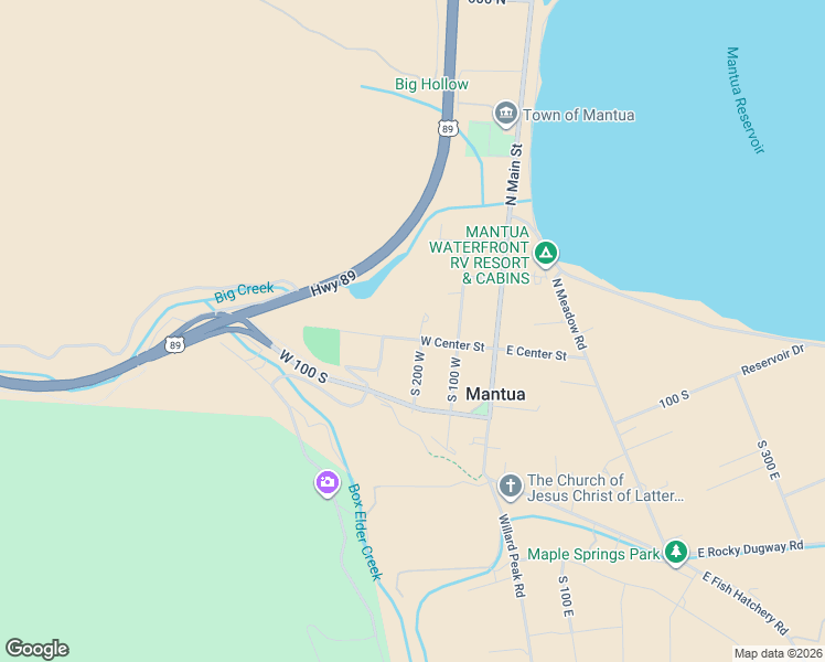 map of restaurants, bars, coffee shops, grocery stores, and more near 214 West Center Street in Mantua