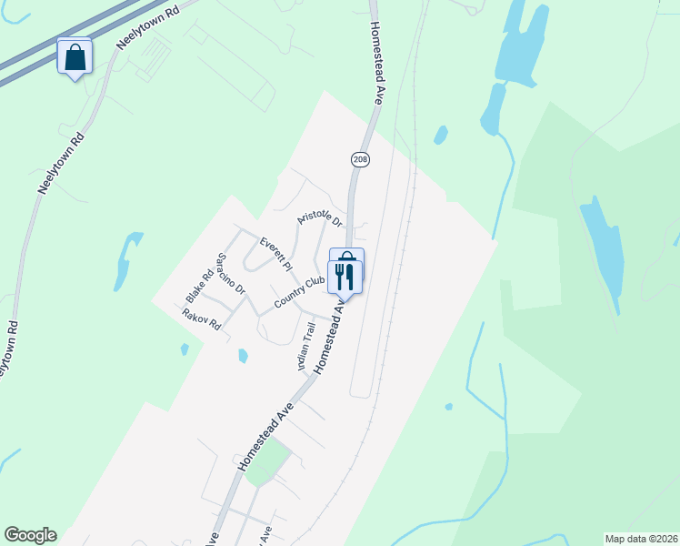 map of restaurants, bars, coffee shops, grocery stores, and more near 953 Homestead Avenue in Maybrook