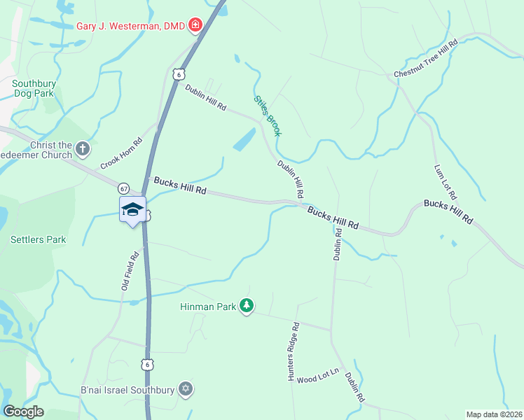 map of restaurants, bars, coffee shops, grocery stores, and more near 200 Bucks Hill Road in Southbury