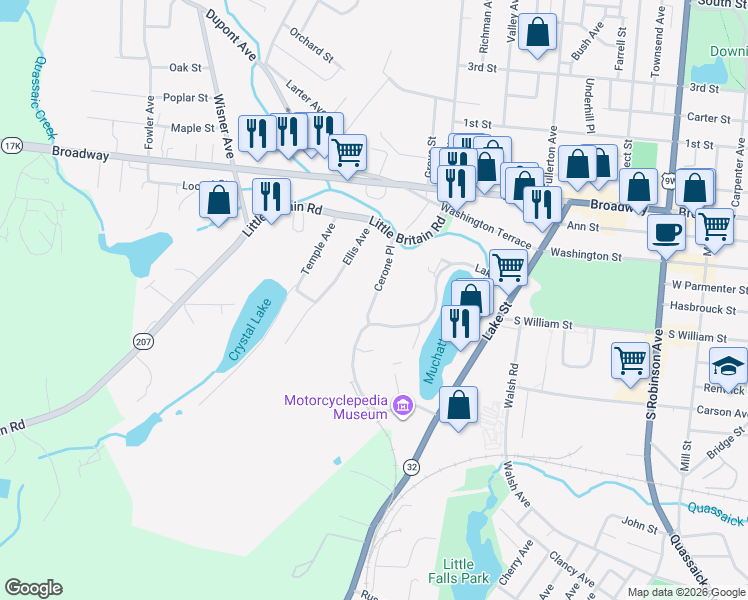 map of restaurants, bars, coffee shops, grocery stores, and more near 31 Cerone Place in Newburgh