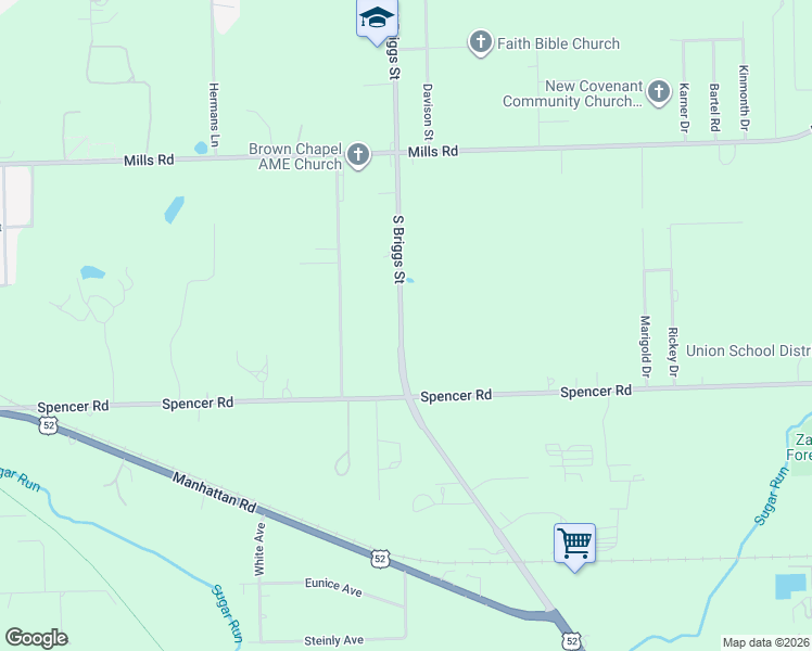 map of restaurants, bars, coffee shops, grocery stores, and more near 1380 County Highway 54 in Joliet