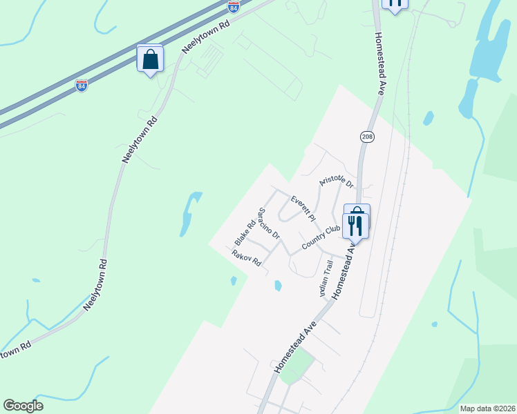 map of restaurants, bars, coffee shops, grocery stores, and more near 525 Saracino Drive in Maybrook