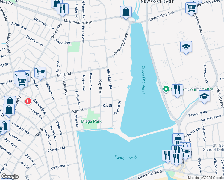 map of restaurants, bars, coffee shops, grocery stores, and more near 26 Acacia Drive South in Middletown
