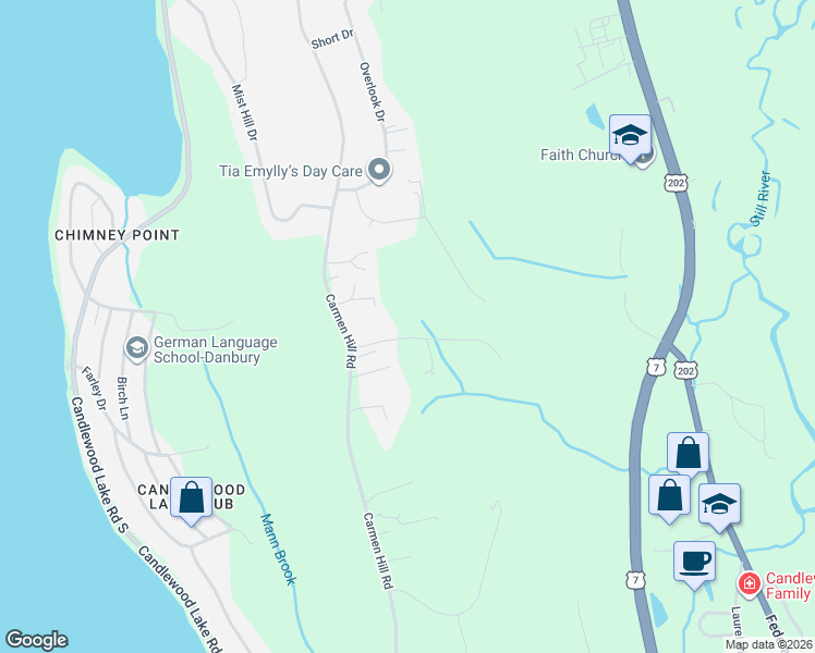 map of restaurants, bars, coffee shops, grocery stores, and more near 13 Southeast Trail in New Milford