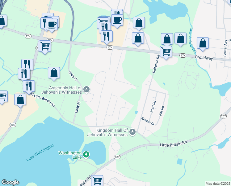 map of restaurants, bars, coffee shops, grocery stores, and more near 52 Williams Avenue in Newburgh