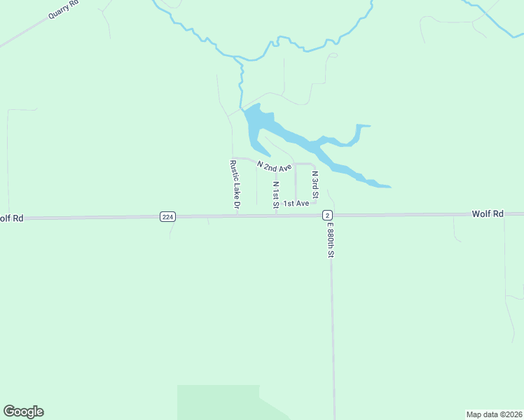 map of restaurants, bars, coffee shops, grocery stores, and more near 8462-8590 Wolf Road in Colona