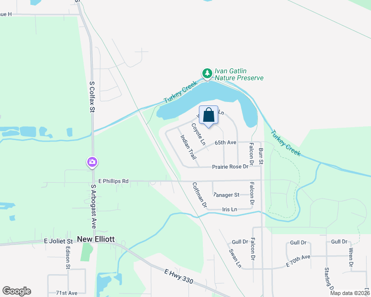 map of restaurants, bars, coffee shops, grocery stores, and more near 6566 Indian Trail in Schererville