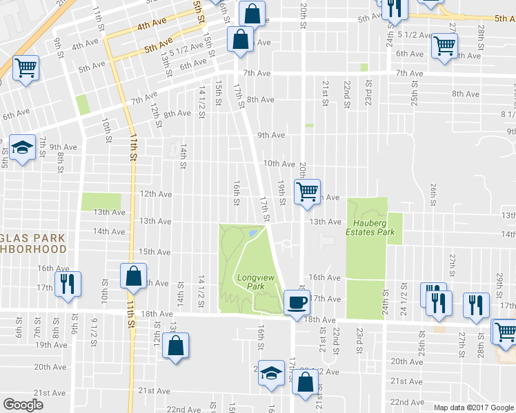 map of restaurants, bars, coffee shops, grocery stores, and more near 1210 17th St in Rock Island