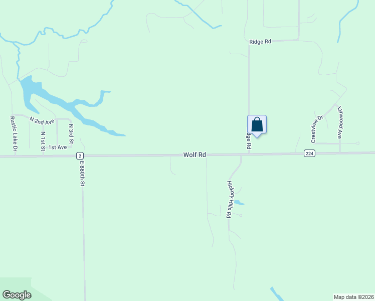 map of restaurants, bars, coffee shops, grocery stores, and more near 9224 Wolf Road in Geneseo