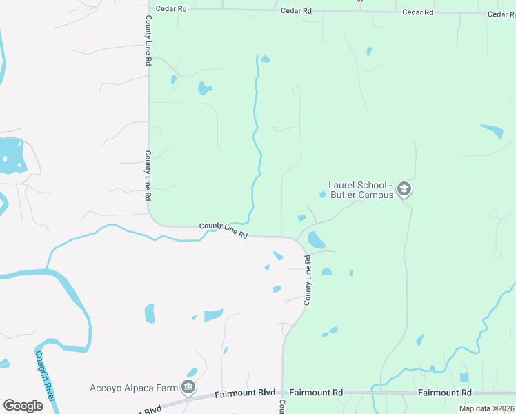 map of restaurants, bars, coffee shops, grocery stores, and more near 13540 Ledgebrook Lane in Chagrin Falls