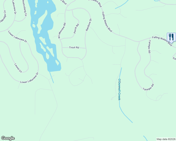 map of restaurants, bars, coffee shops, grocery stores, and more near 926 Lakeview Road in Pike