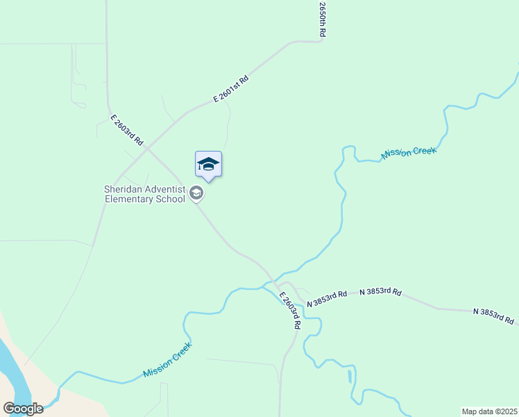 map of restaurants, bars, coffee shops, grocery stores, and more near 3900 East 2603rd Road in Sheridan