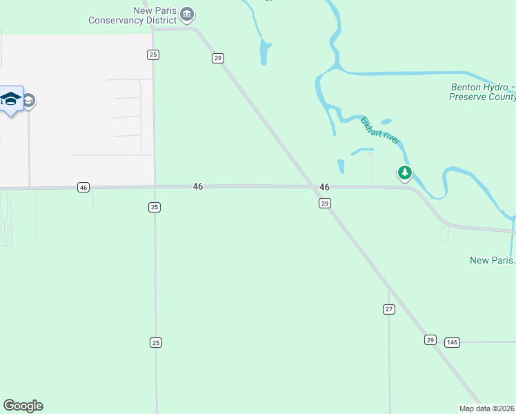 map of restaurants, bars, coffee shops, grocery stores, and more near 68549 County Road 31 in Goshen