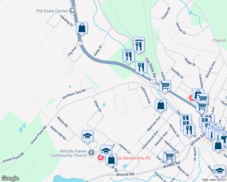 map of restaurants, bars, coffee shops, grocery stores, and more near 223 Gravel Pond Road in Clarks Summit