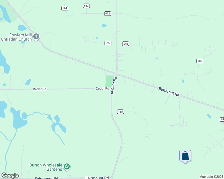 map of restaurants, bars, coffee shops, grocery stores, and more near 13493 Auburn Road in Chardon