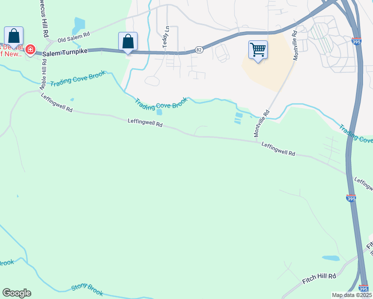 map of restaurants, bars, coffee shops, grocery stores, and more near 220 Leffingwell Road in Montville