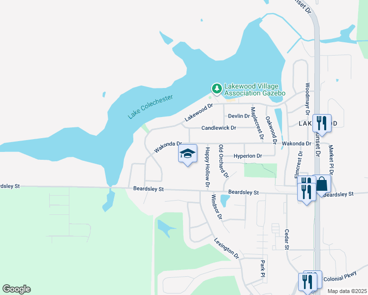 map of restaurants, bars, coffee shops, grocery stores, and more near 4806 Wakonda Drive in Norwalk