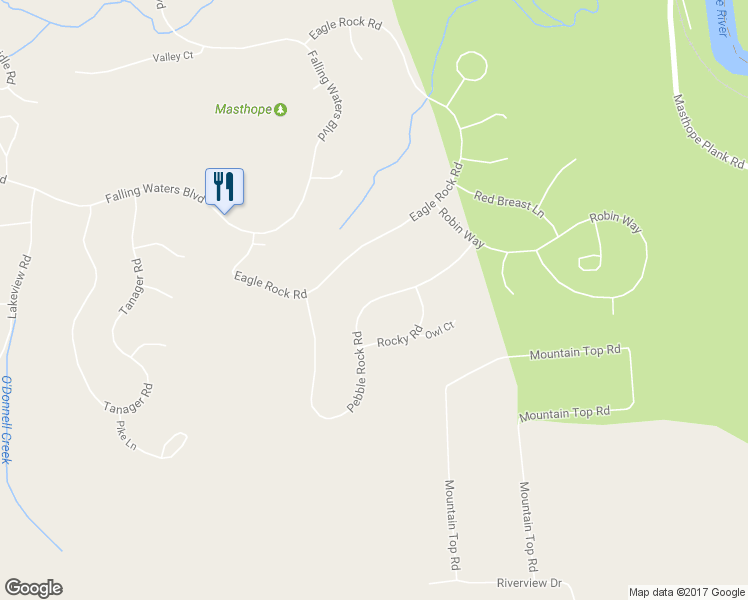 map of restaurants, bars, coffee shops, grocery stores, and more near Pebble Rock Rd in Pike