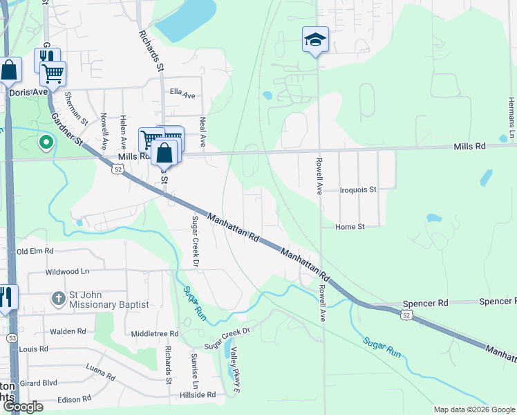 map of restaurants, bars, coffee shops, grocery stores, and more near 1413 Cornelius Avenue in Joliet