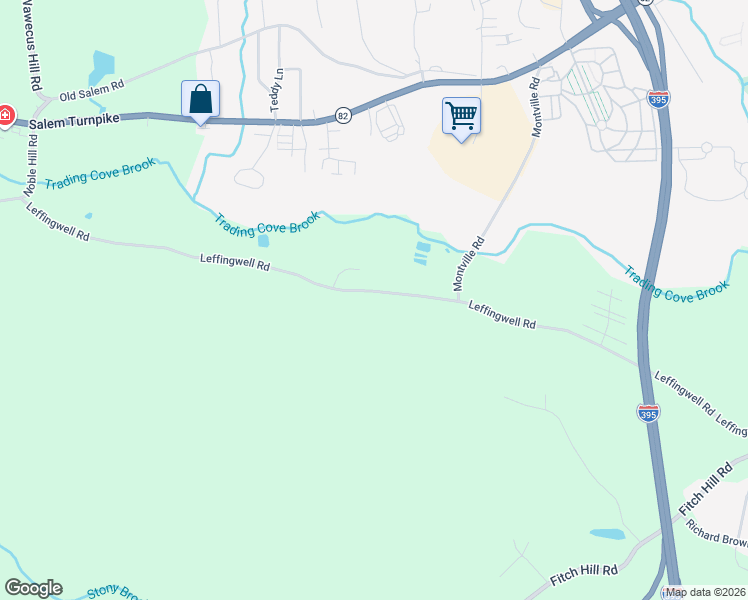map of restaurants, bars, coffee shops, grocery stores, and more near 192 Leffingwell Road in Montville