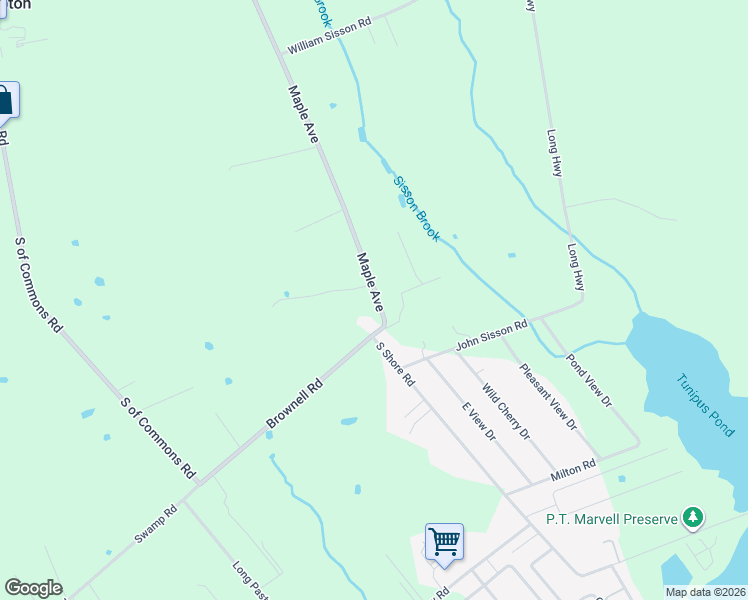 map of restaurants, bars, coffee shops, grocery stores, and more near 93E Maple Avenue in Little Compton