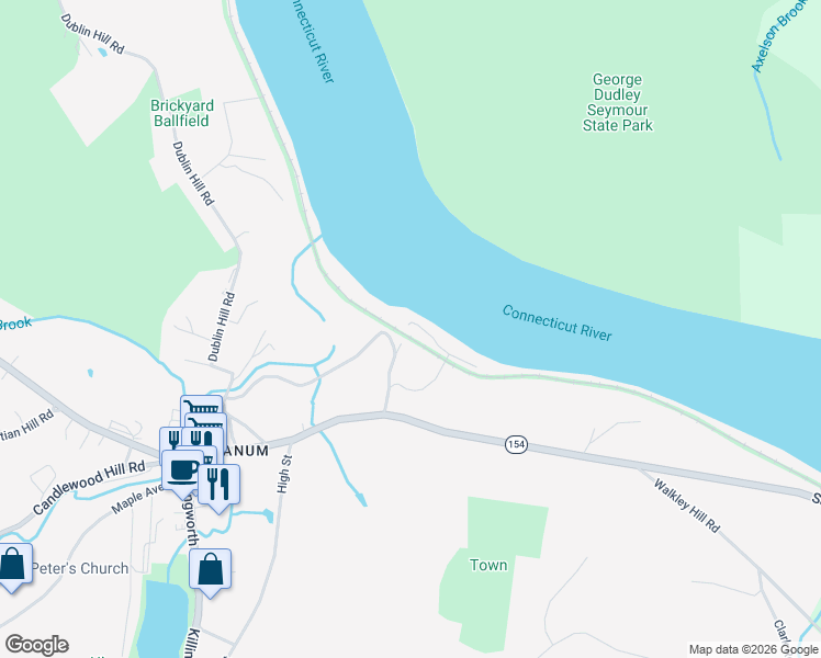 map of restaurants, bars, coffee shops, grocery stores, and more near 18 Depot Road in Haddam