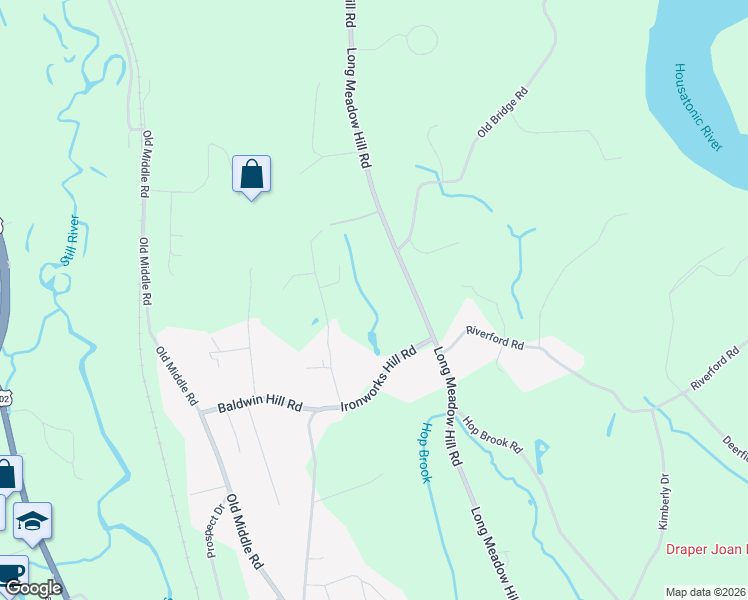 map of restaurants, bars, coffee shops, grocery stores, and more near 154 Long Meadow Hill Road in Brookfield