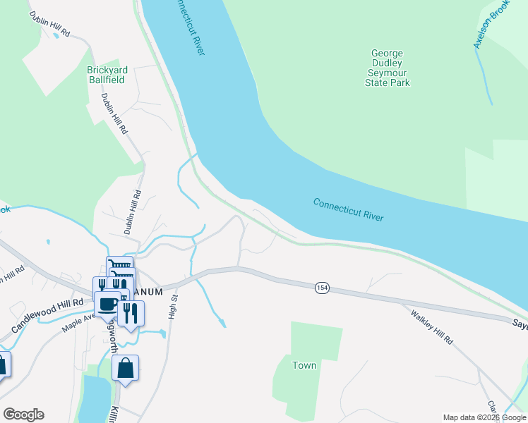 map of restaurants, bars, coffee shops, grocery stores, and more near 56 Landing Road in Haddam