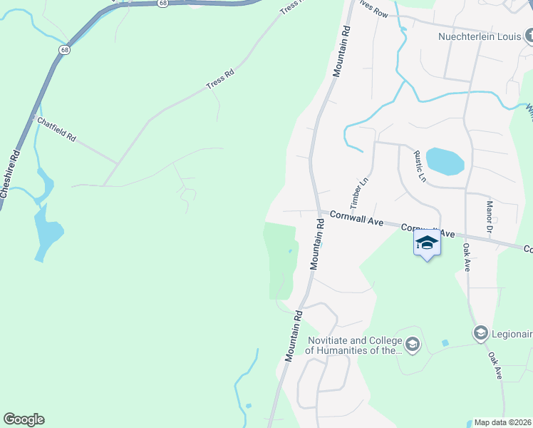 map of restaurants, bars, coffee shops, grocery stores, and more near 947 Cornwall Avenue in Cheshire