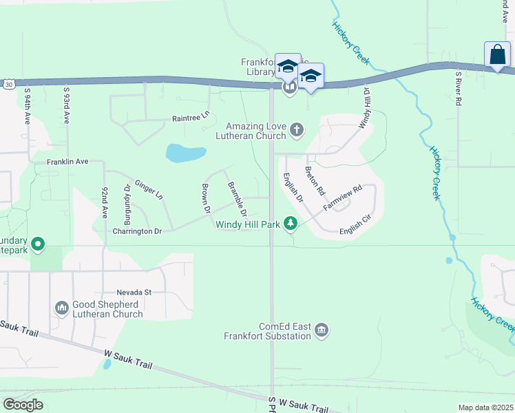 map of restaurants, bars, coffee shops, grocery stores, and more near 21397 Chadwick Court in Frankfort