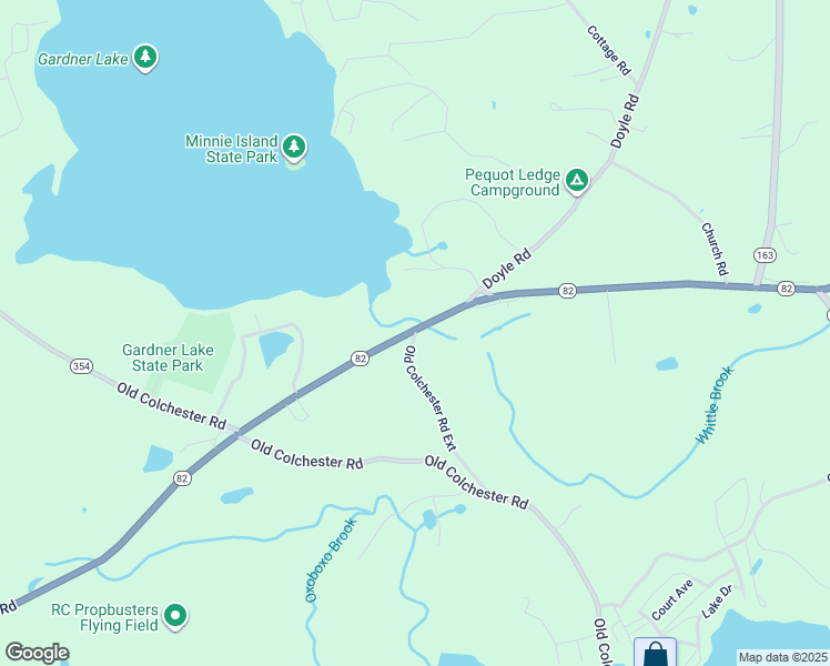 map of restaurants, bars, coffee shops, grocery stores, and more near 97 Old Colchester Road Extension in Montville