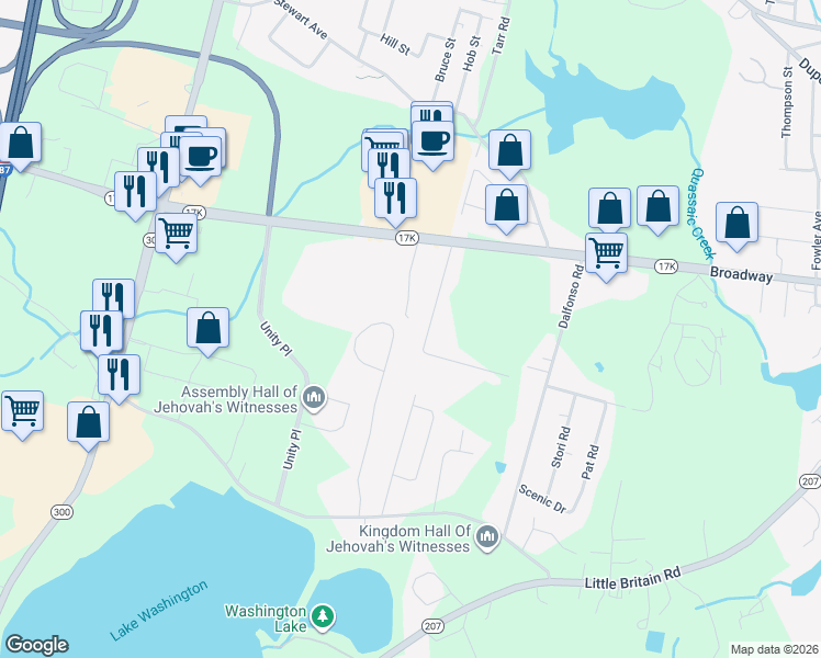 map of restaurants, bars, coffee shops, grocery stores, and more near 21 Herman Avenue in Newburgh