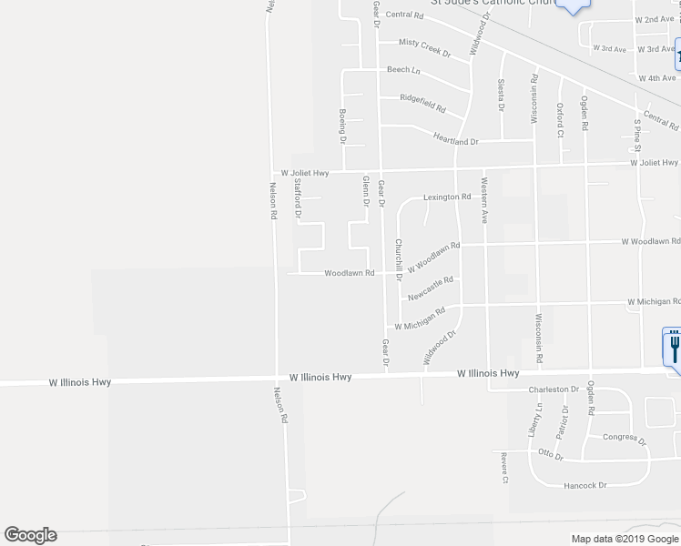 map of restaurants, bars, coffee shops, grocery stores, and more near 971 Woodlawn Road in New Lenox