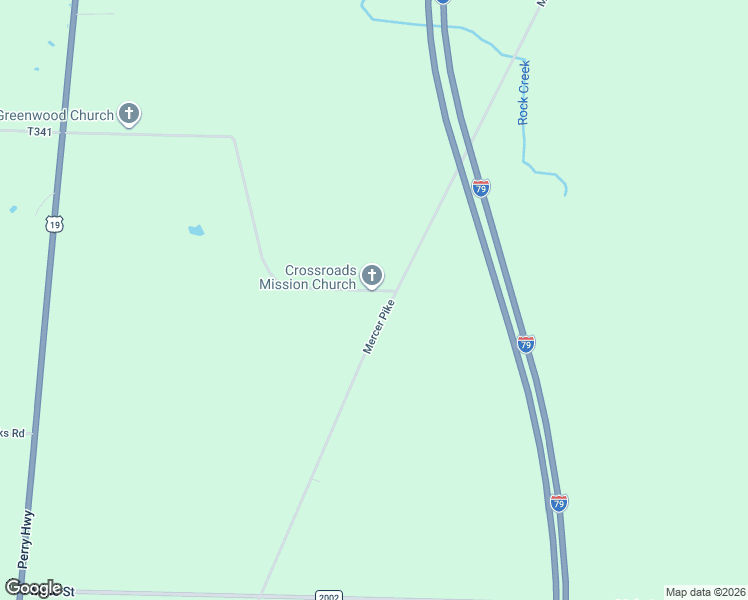 map of restaurants, bars, coffee shops, grocery stores, and more near 17287 Williams Road in Cochranton