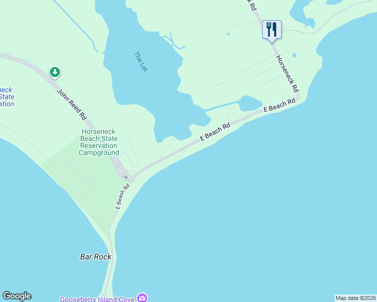 map of restaurants, bars, coffee shops, grocery stores, and more near 106 East Beach Road in Westport