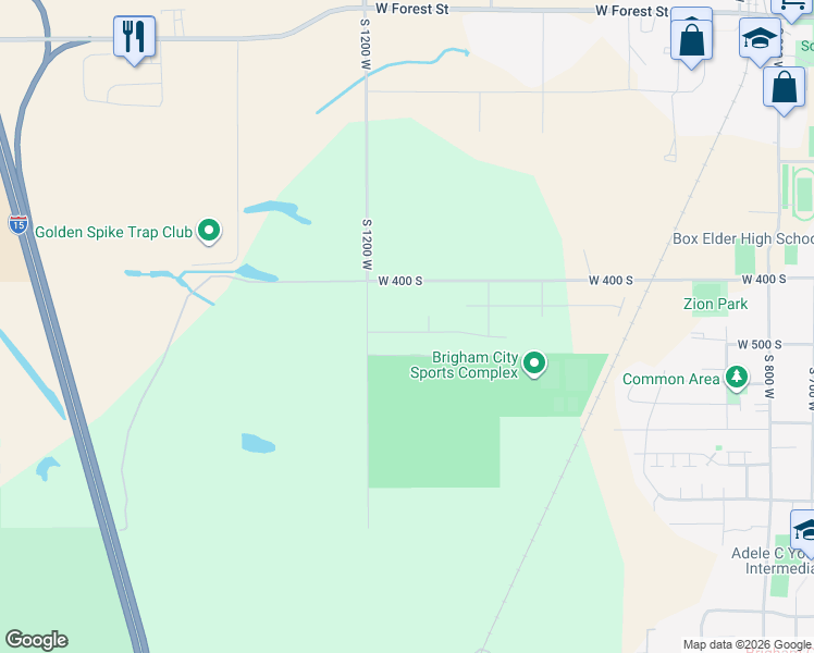 map of restaurants, bars, coffee shops, grocery stores, and more near 1166 West 500 South in Brigham City