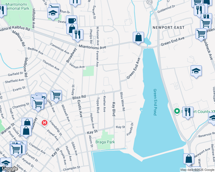 map of restaurants, bars, coffee shops, grocery stores, and more near 3 Sherwood Road in Middletown