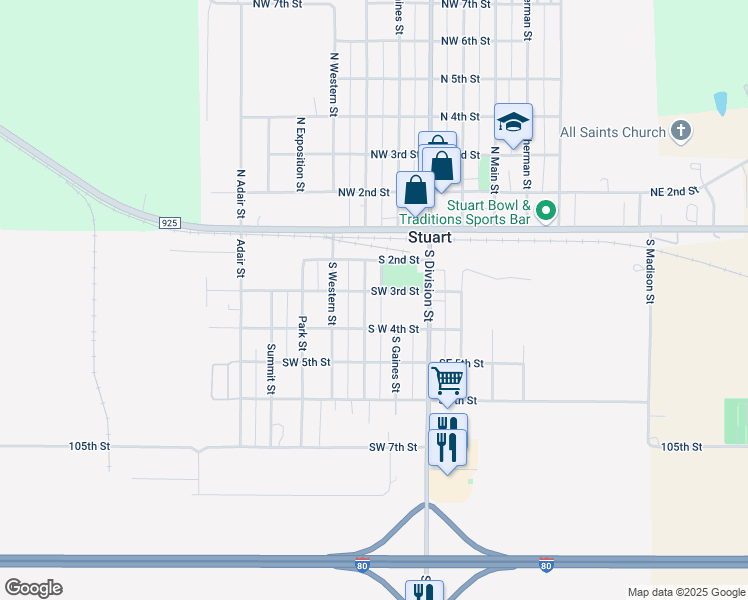 map of restaurants, bars, coffee shops, grocery stores, and more near 324 South 2nd Street in Stuart