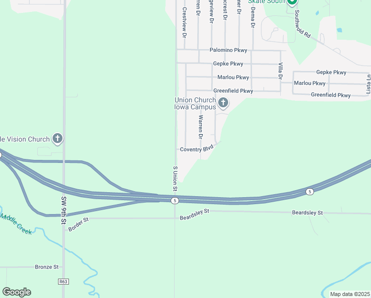 map of restaurants, bars, coffee shops, grocery stores, and more near 9549 Crestview Drive in Des Moines