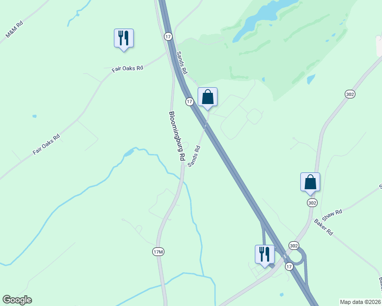 map of restaurants, bars, coffee shops, grocery stores, and more near 5 Bloomingburg Road in Middletown