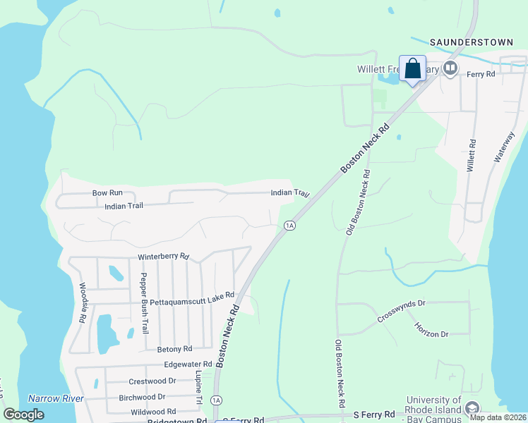 map of restaurants, bars, coffee shops, grocery stores, and more near 11 Parsley Lane in Narragansett
